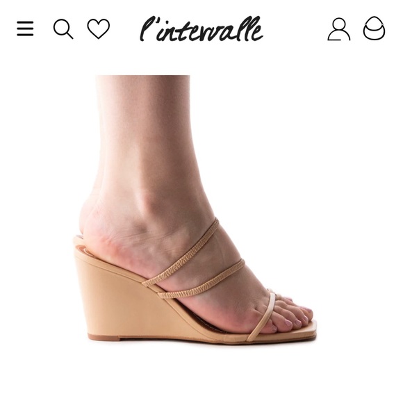 L’Intervalle Karavi Tan Leather Wedges - Picture 2 of 5